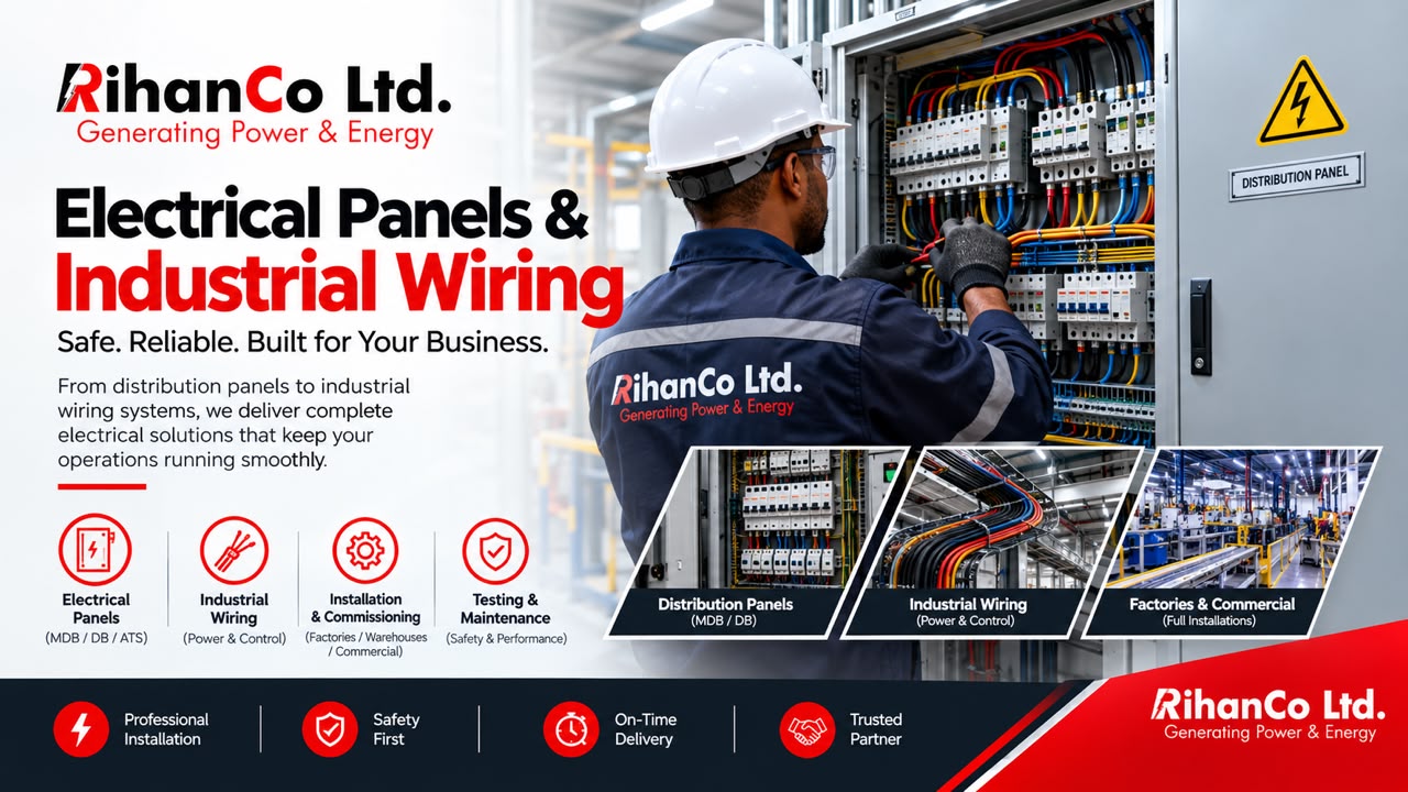 Industrial electrical control panel built and installed by Rihanco in Lagos